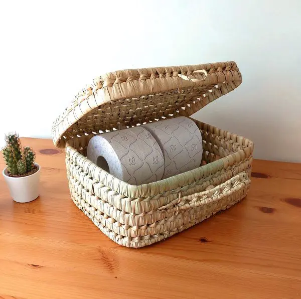 Large Palm Basket Suitcase Style