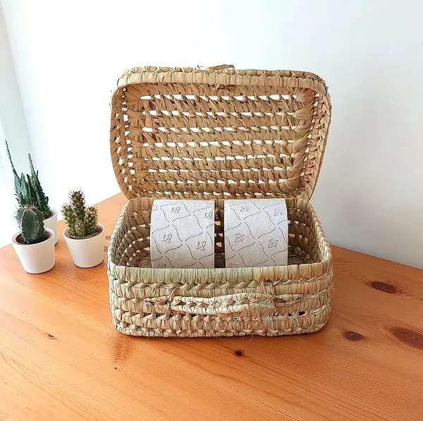 Large Palm Basket Suitcase Style