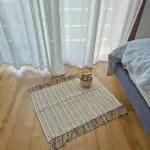 Mini Cream Rug With Colorful Lines - 60x45cm - Traditional Rug