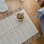 Mini Cream Rug With Colorful Lines - 60x45cm - Traditional Rug