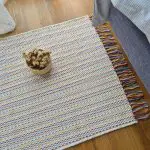 Small Cream Rug With Colorful Lines - 60x100cm - Traditional Rug