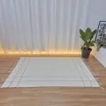 Large Cream Rug With Mustard Yellow Lines  - 140x200cm - Traditional Rug