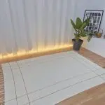 Large Cream Rug With Mustard Yellow Lines  - 140x200cm - Traditional Rug