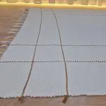 Large Cream Rug With Mustard Yellow Lines  - 140x200cm - Traditional Rug