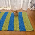 Medium Blue and Green Striped Rug - 70x140cm - Ring Line Rug