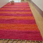Medium Pink and Orange Striped Rug - 70x140cm - Ring Line Rug
