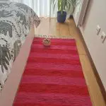 Medium Red and Pink Striped Rug - 70x140cm - Ring Line Rug