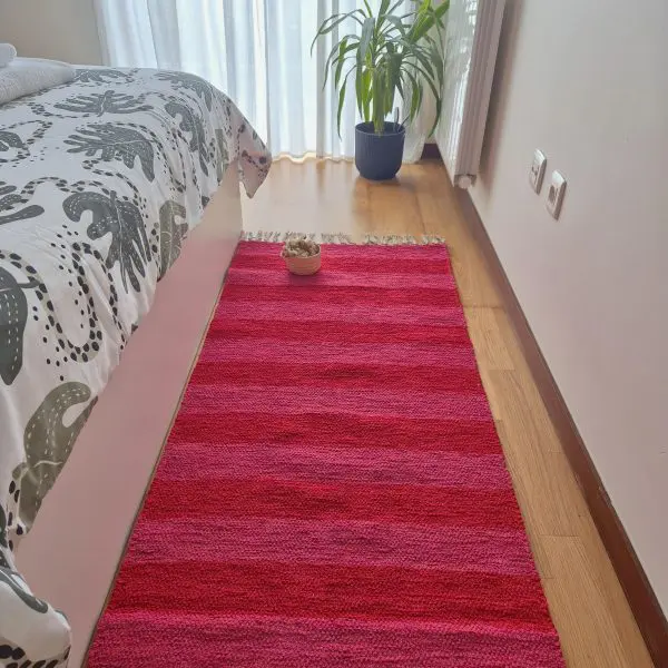 Medium Red and Pink Striped Rug - 70x140cm - Ring Line Rug