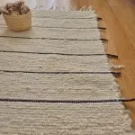 Runner Rug Cream With Black Lines - 50x150cm - Soft Rug