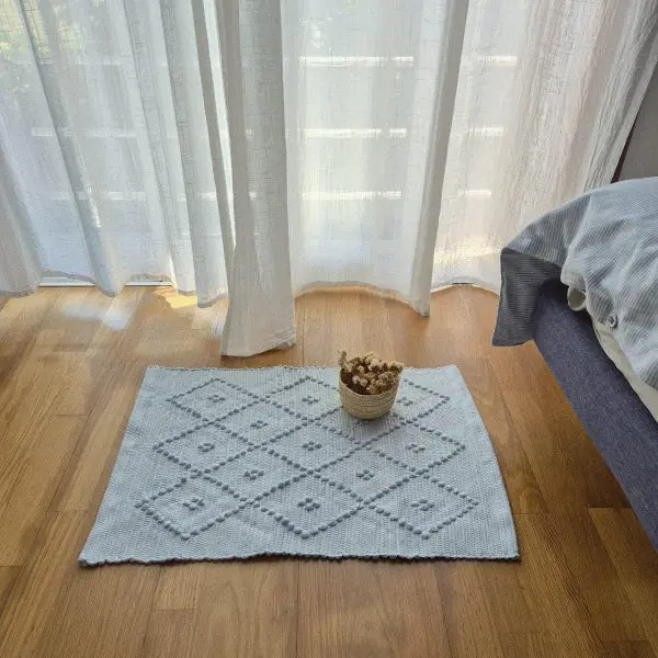 Mini Light Blue Rug - 40x60cm - Knotted Rug