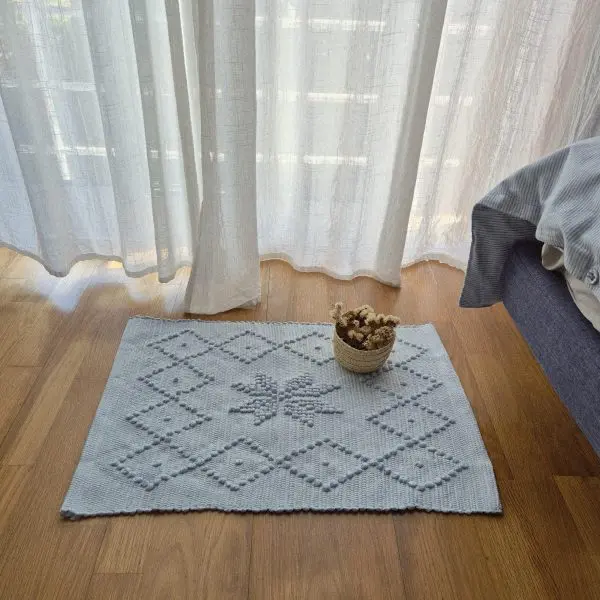 Mini Light Blue Rug - 40x60cm - Knotted Rug