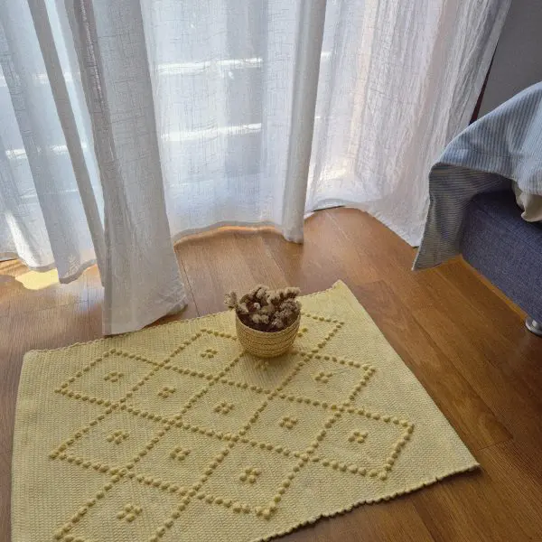 Mini Yellow Rug - 40x60cm - Knotted Rug