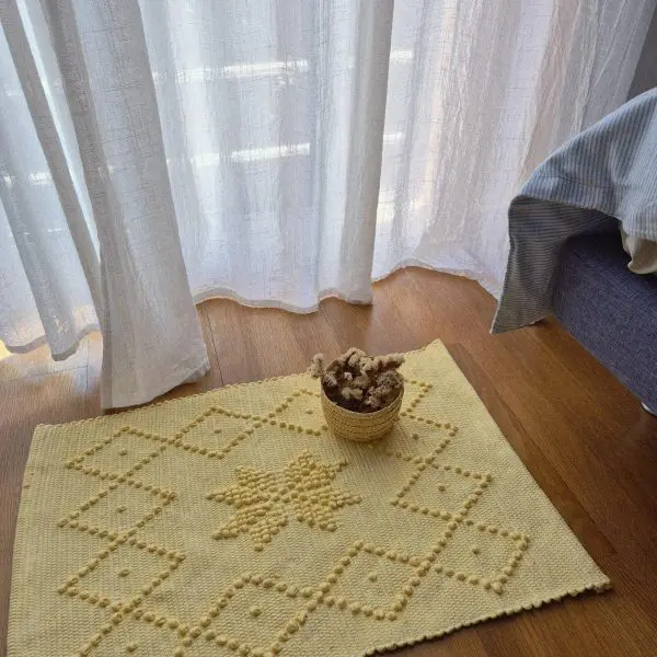 Mini Yellow Rug - 40x60cm - Knotted Rug