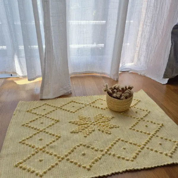 Mini Yellow Rug - 40x60cm - Knotted Rug