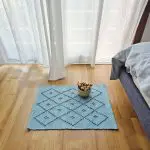 Mini Teal Blue Rug - 40x60cm - Knotted Rug
