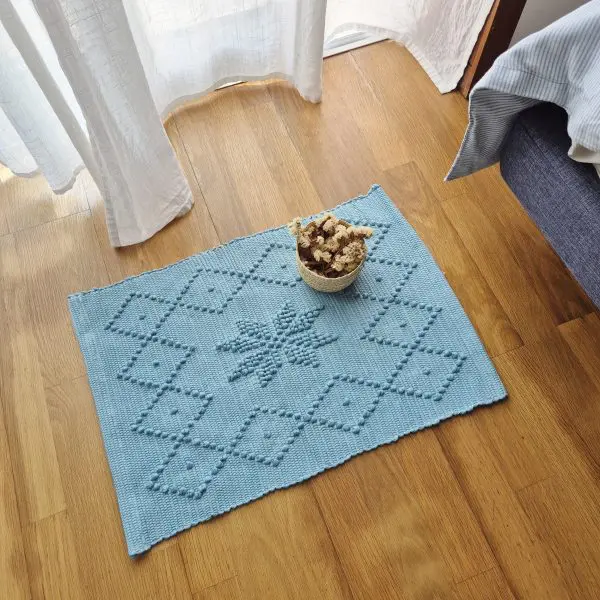 Mini Teal Blue Rug - 40x60cm - Knotted Rug