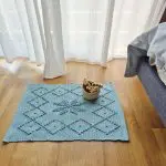 Mini Teal Blue Rug - 40x60cm - Knotted Rug