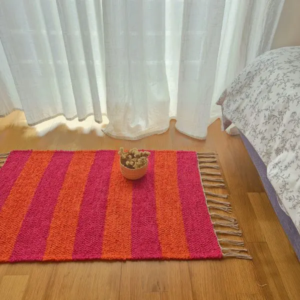 Mini Pink and Orange Rug - 50x80cm - Ring Line Rug