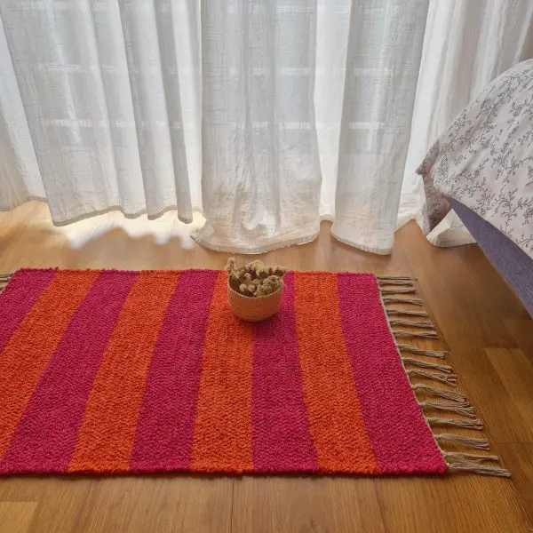 Mini Pink and Orange Rug - 50x80cm - Ring Line Rug