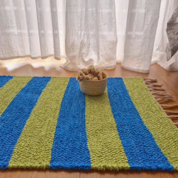 Mini Blue and Green Rug - 50x80cm - Ring Line Rug