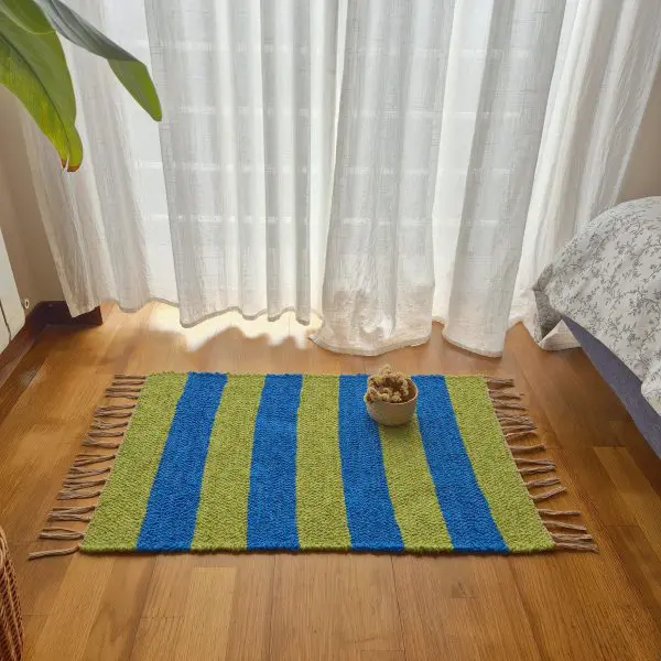 Mini Blue and Green Rug - 50x80cm - Ring Line Rug