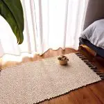 Small Cream Glitter Rug - 50x100cm - Traditional Rug