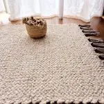 Small Cream Glitter Rug - 50x100cm - Traditional Rug