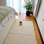 Medium Cream Glitter Rug - 70x140cm - Tradional Rug