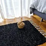 Small Black Silver Glitter Rug - 50x100cm - Traditional Rug