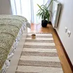 cream and light brown striped rug