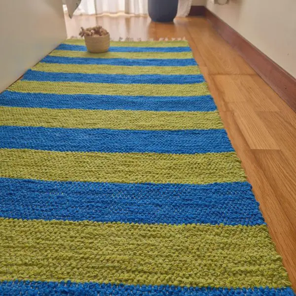 Runner Blue and Green Rug - 60x200cm - Ring Line Rug