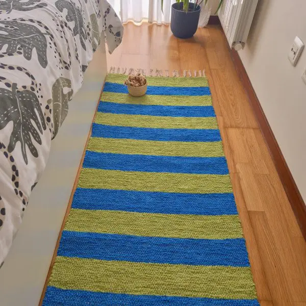 Runner Blue and Green Rug - 60x200cm - Ring Line Rug