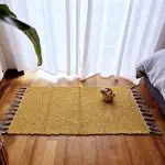 Small Mustard Yellow Cream Rug - 50x100cm - Traditional Rug