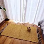 Small Mustard Yellow Cream Rug - 50x100cm - Traditional Rug
