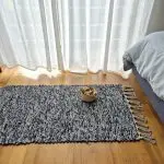 Small Black Grey Silver Glitter Rug - 50x100cm - Traditional Rug