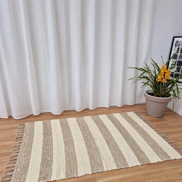 Large Cream and Light Brown Rug - 100x150cm - Traditional Rug