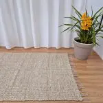 light brown rug made from recycled materials sustainable decor