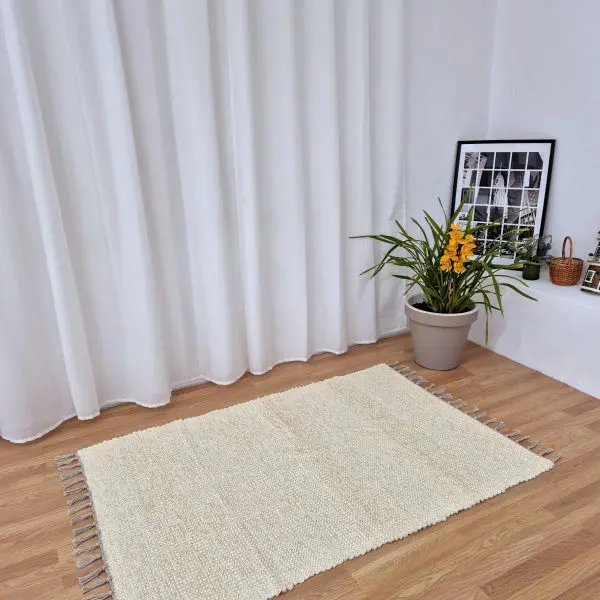 Large Cream Glitter Rug - 100x150cm - Traditional Rug