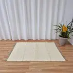 Large Cream Glitter Rug - 100x150cm - Traditional Rug