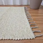 Large Cream Glitter Rug - 100x150cm - Traditional Rug