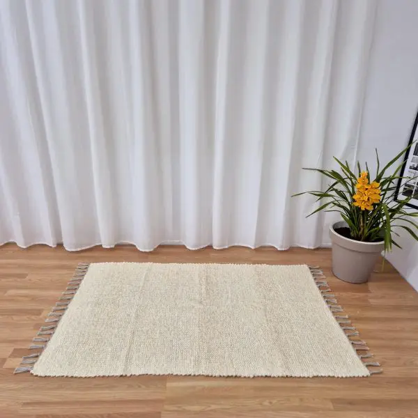 Large Cream Glitter Rug - 100x150cm - Traditional Rug