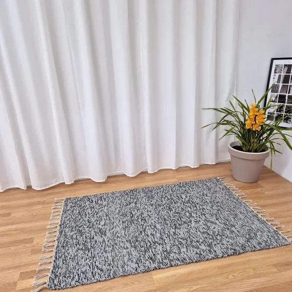 Large Black Grey Silver Glitter Rug - 100x150cm - Traditional Rug