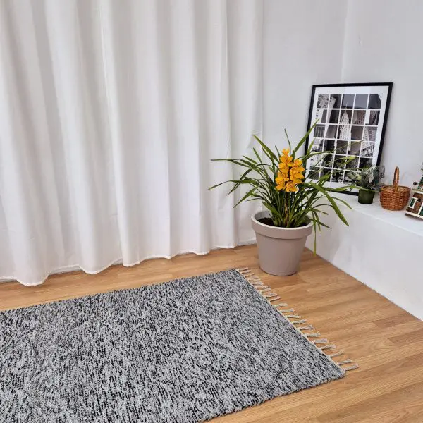 Large Black Grey Silver Glitter Rug - 100x150cm - Traditional Rug