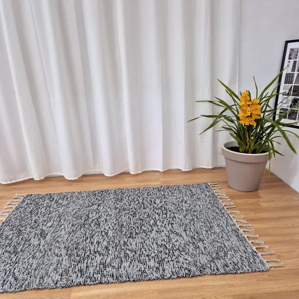 Large Black Grey Silver Glitter Rug - 100x150cm - Traditional Rug