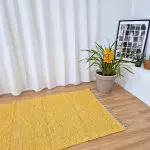 Large Mustard Yellow Cream Rug - 100x150cm - Traditional Rug