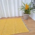Large Mustard Yellow Cream Rug - 100x150cm - Traditional Rug