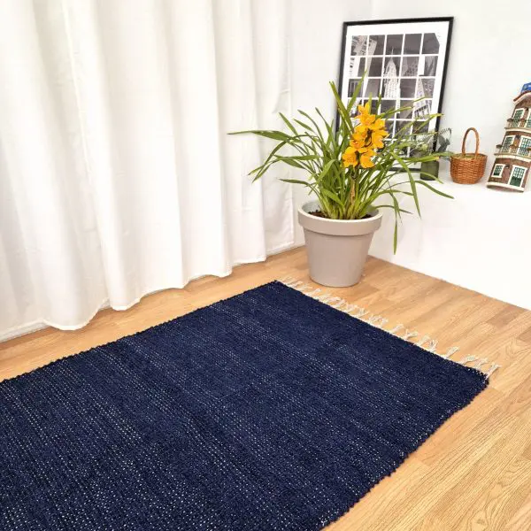 Large Dark Blue Rug - 100x150cm - Traditional Rug