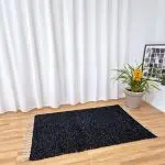 Large Black Silver Glitter Rug - 100x150cm - Traditional Rug