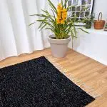 Large Black Silver Glitter Rug - 100x150cm - Traditional Rug