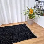 Large Black Silver Glitter Rug - 100x150cm - Traditional Rug